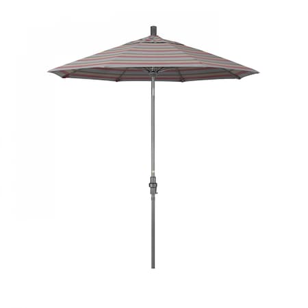 California Umbrella 7.5' Grey Aluminum Market Umbrella, Sunbrella Gateway Blush 194061338049